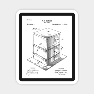 Beekeeping Patent - Beekeeper Bee Hive Honey Art - White Magnet