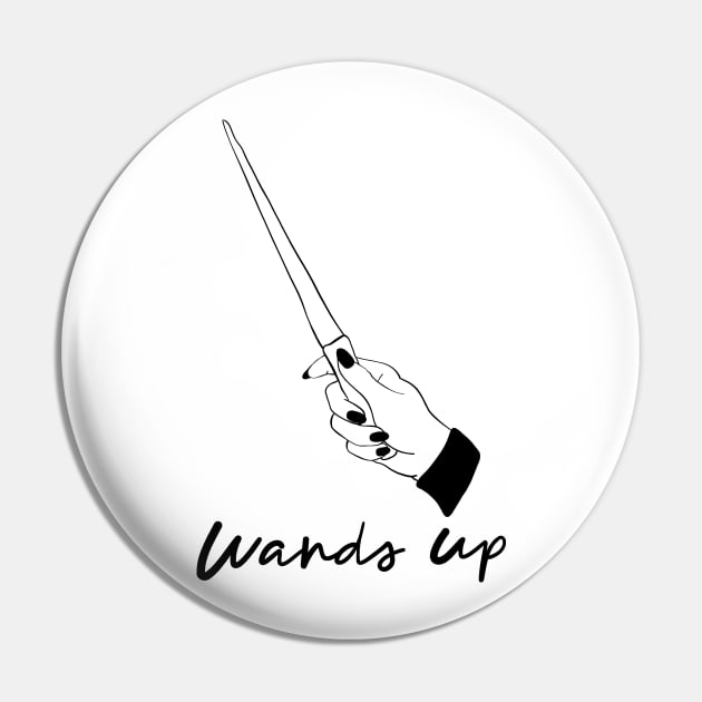 Wands Up! Black Design Pin by MouseketeersandButterbeers