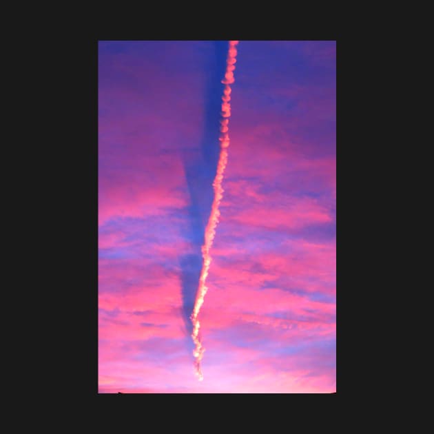 Fantastic Sky with Plane Trail Photo by OneLook