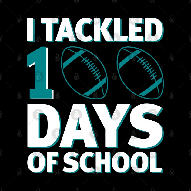 I Tackled 100 Days of School - 100th Days Baseball Boy Kid Girl by Gendon Design