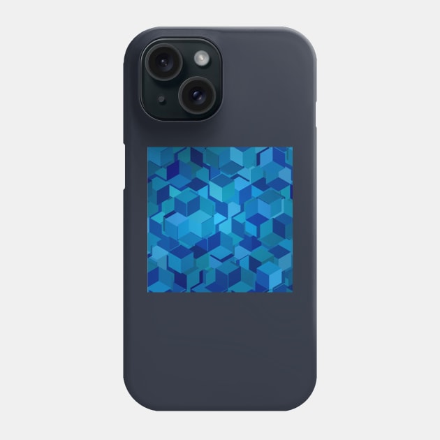 Blue cubes disintegrating Phone Case by WesternExposure