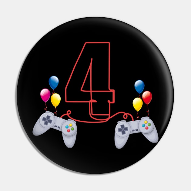 4th Birthday Boy Toddlers Video Gamer Store Pin by Msafi