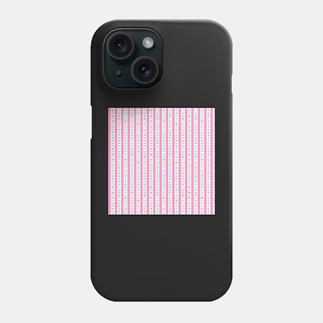 RETRO SCANDINAVIAN FLORAL STRIPES PINK Phone Case by blomastudios