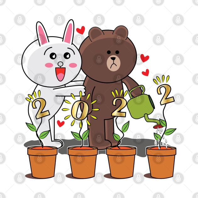 Brown Bear Cony Bunny Rabbit New Year 2022 by ArticArtac