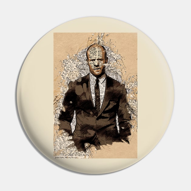 Jason - Vintage Style Art Portrait Pin by Naumovski