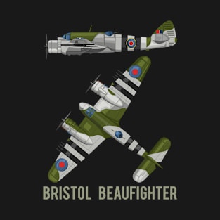 Bristol Beaufighter British WW2 Plane Airplane Aircraft Diagram Gifts T-Shirt