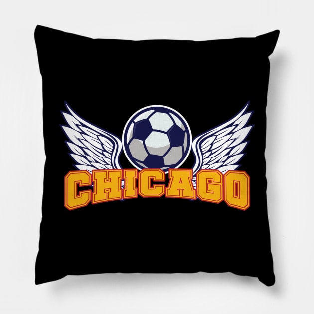 Chicago Soccer Pillow by JayD World