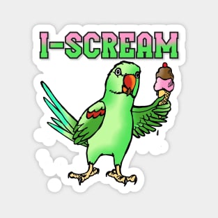 I-Scream Alexandrine Parakeet with Icecream Magnet