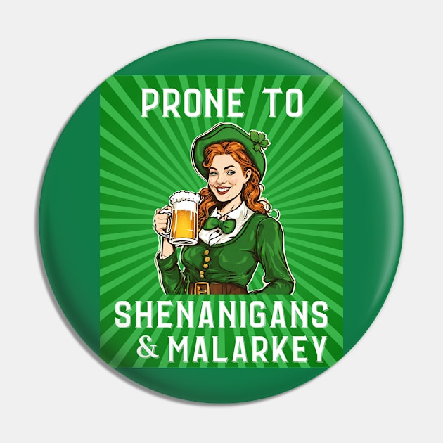 Shenanigans & Malarkey St Patrick's Day Red Head Leprechaun Pin by Little Duck Designs