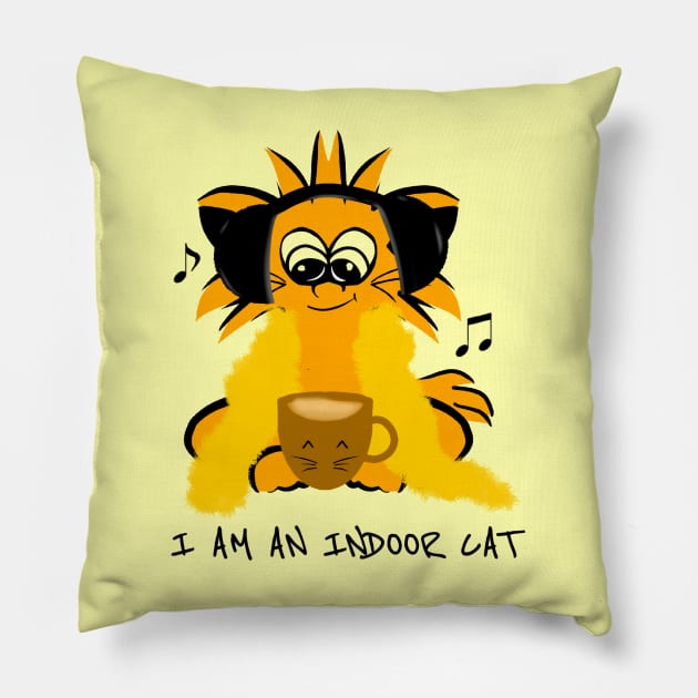 I am an indoor cat - Introvert cat - Indoorsy Pillow by Saishaadesigns