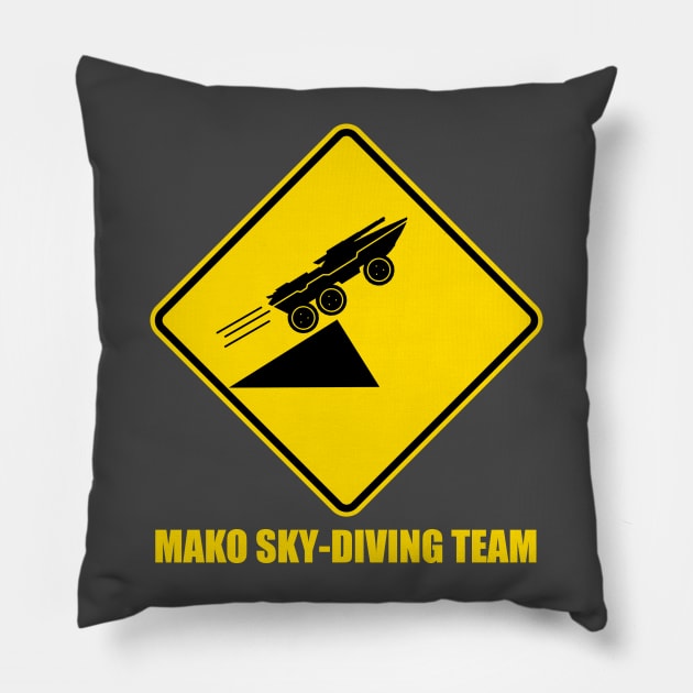 Mass effect Mako skydiving team Pillow by AlarisV