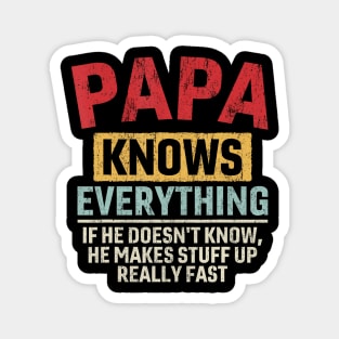 Papa Knows Everything Funny Father'S Day Papa Gift Magnet