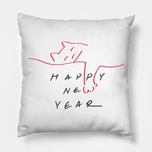 Happy New Year Sleeping Cat Pillow