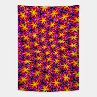 Bright Orange Flower Pattern Tapestry