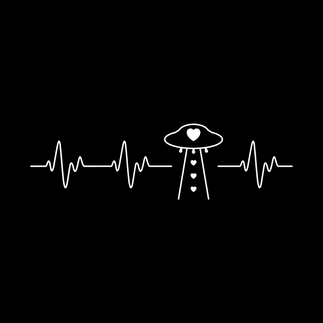 UFO Alien Heartbeat Love Line Funny by ACDC Animal Cool Dark Cute