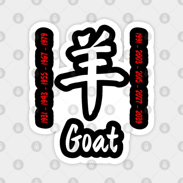 Year of the goat Chinese Character Magnet by All About Nerds