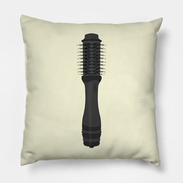 Round Hair Brush Pillow by DiegoCarvalho