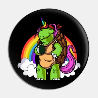 Magical Turtle Unicorn Rainbow Pin