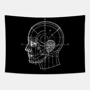 wireframe head Tapestry