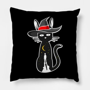 black cat witch Pillow