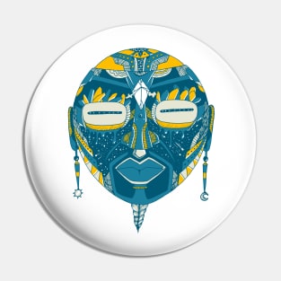 Retro Wave African Mask 2 Pin