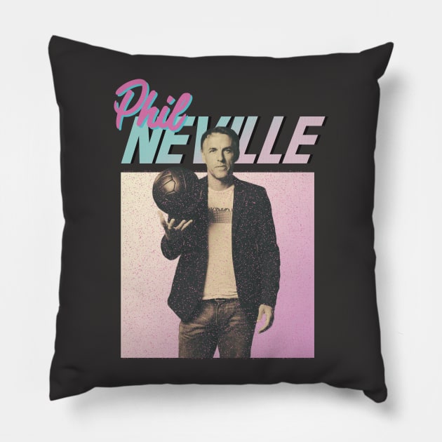 Phil Neville Retro 90s Style Throwback Meme Pillow by Hevding