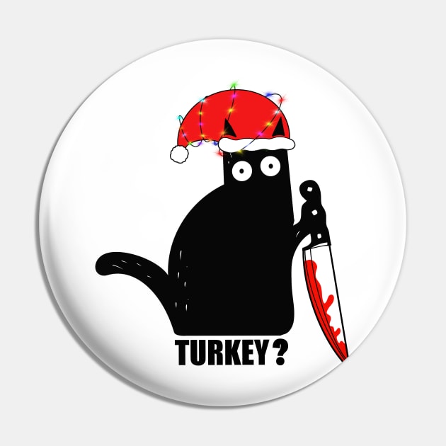 Christmas Turkey Cat Pin by MotorManiac