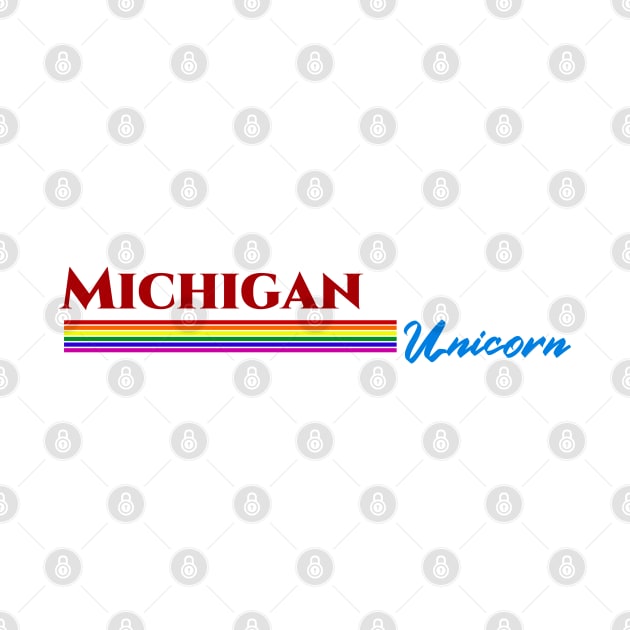 Michigan Unicorn Gift by Easy On Me