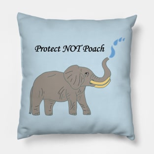 Protect not poach elephant art Pillow