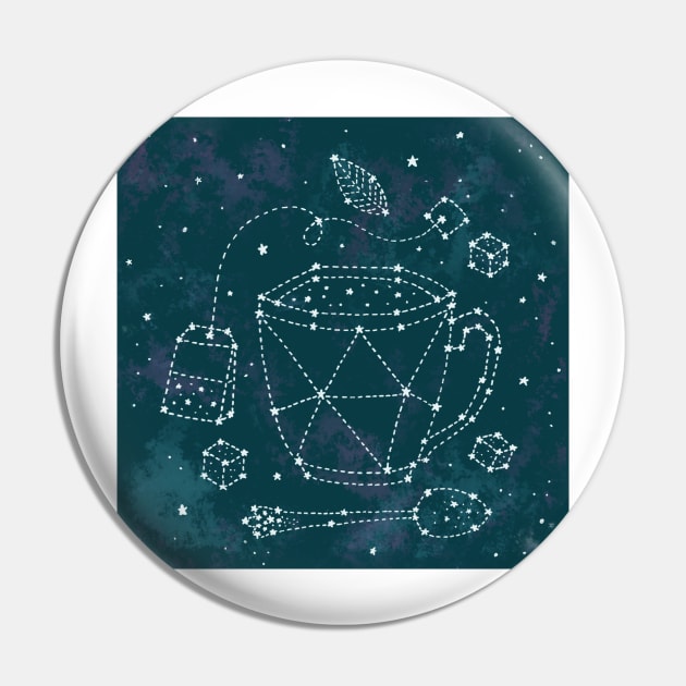 Tea Time Constellation Pin by ellolovey