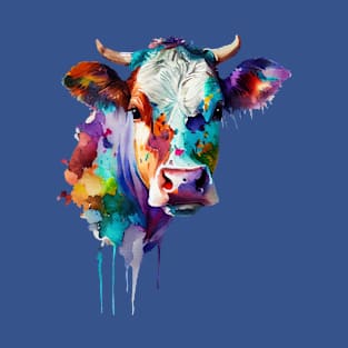 Funky cow watercolour art T-Shirt