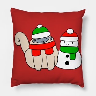 Fluffy Monkey and Snowman Pillow