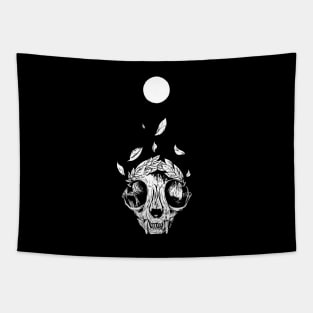 The concept of winning (lucky cat skull + laurel wreath) dark Tapestry