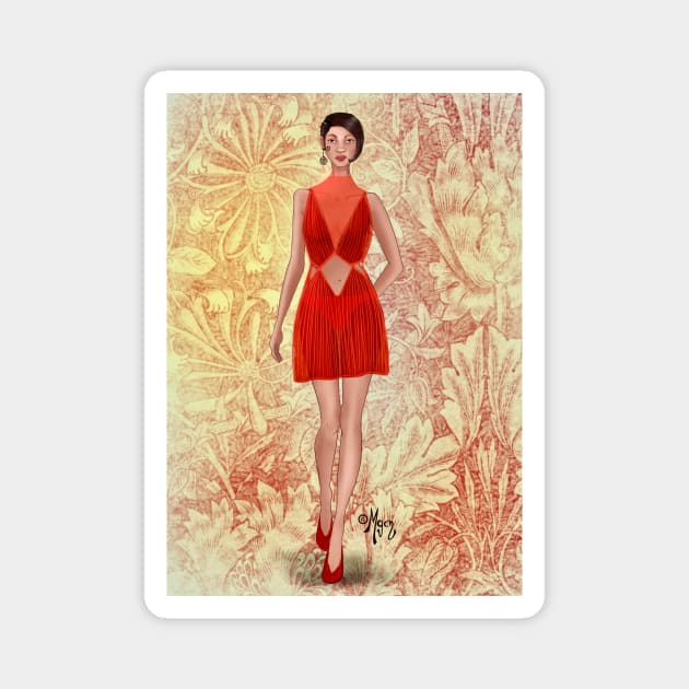 Lady in Red Magnet by Mgcn