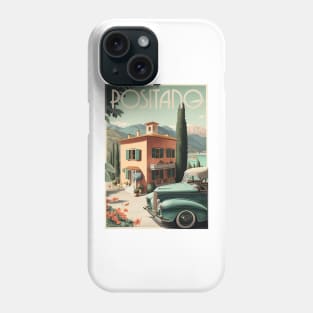 Positano Italy Vintage Travel Art Poster Phone Case