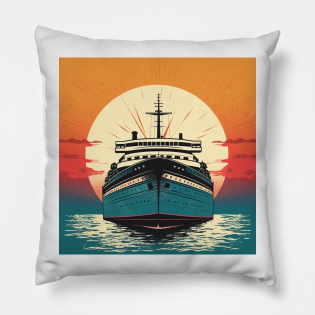 Cruise Ship Dreams: Let Your Imagination Take You on a Journey Pillow by CreativeWidgets