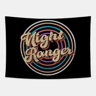 vintage circle line color Night Ranger Tapestry