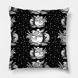 Sundae Seal Line Art Seamless Pattern Pillow