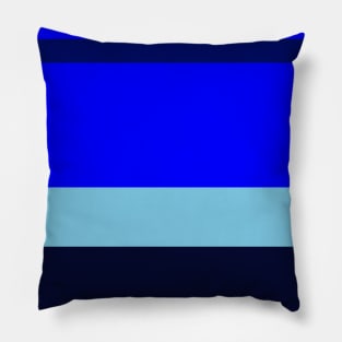 A brilliant integration of Sky Blue, Primary Blue, Dark Imperial Blue and Dark Navy stripes. Pillow