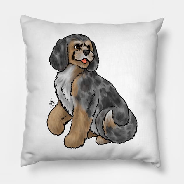 Dog- Cockapoo - Blue Merle Pillow by Jen's Dogs Custom Gifts and Designs
