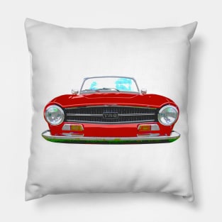 Triumph TR6 1970s classic British sports car red Pillow