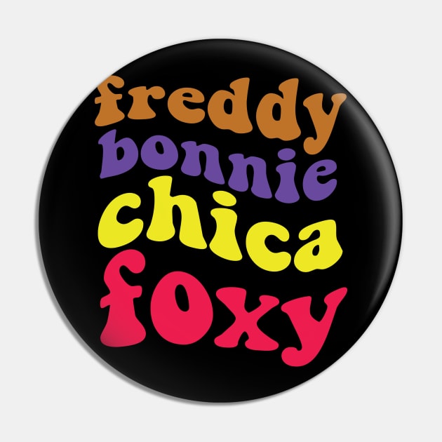 Freddy Bonnie Chica Foxy FNAF Pin by Violet Ray Design