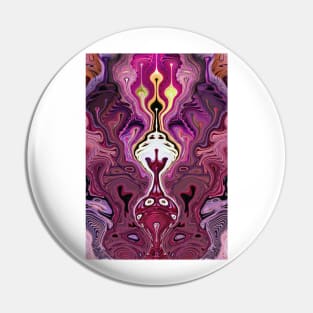 Decorative Psychedelic Magenta Design Pin