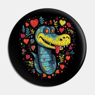 Alligator Valentine Day Pin