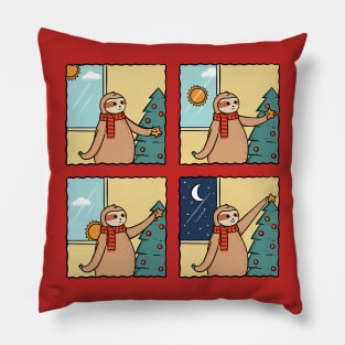 Sloth Christmas Pillow