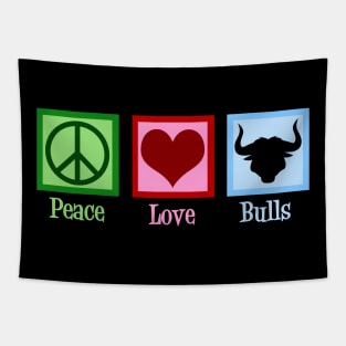 Peace Love Bulls Tapestry