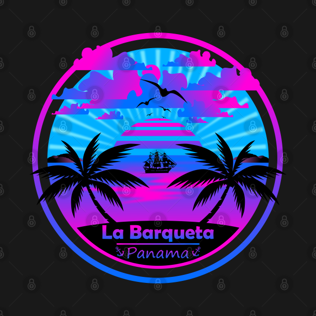 La Barqueta Beach Panama, Palm Trees Sunset Summer La Barqueta T
