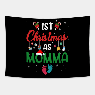 1st Christmas as Momma Matching Family Tapestry