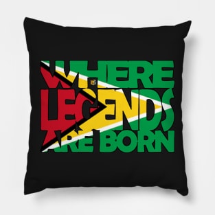 Guyana Flag - Where Legends Are Born - Guyanese - Soca Mode Pillow