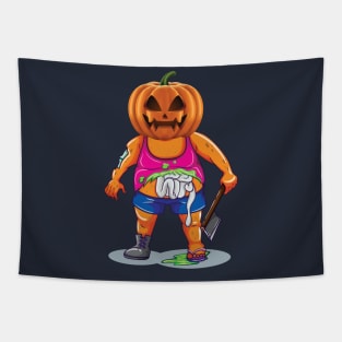 Zombie Pumpkin Halloween Party Gift Axe Tapestry